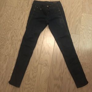 Rag & Bone Skinny Jeans with Leather